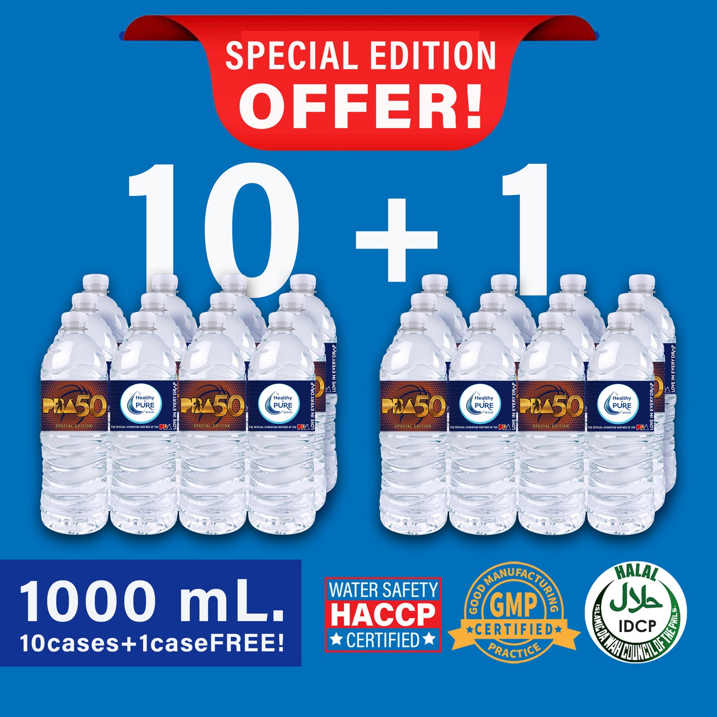 Healthy & Pure Brand Minis 10 PLUS 1: 1000 mL (10 cases + 1 case FREE)
